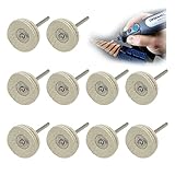 Stream&Dew 10pcs Polishing Buffing Wheel for Dremel - White Leather - Emery, Nylon - Coated - Grit 0 - 2' Arbor Hole - 0.5' Thick - 2000-5000 rpm