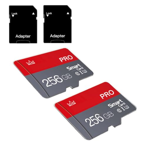 Lot de 2 cartes mémoire micro mémoire micro, classe 10, classe 10, avec adaptateur classe 10, pour smartphones/appareil photo/tablette