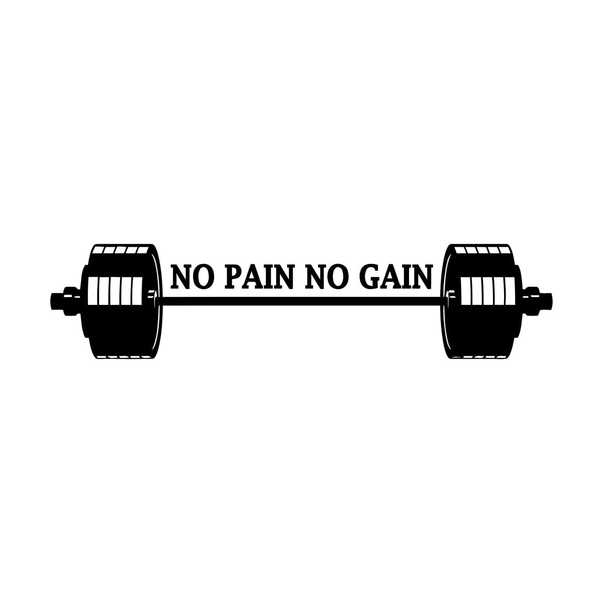Gymnastics Fitnesscenter Bodybuilding Quote No Pain No Gain Wall Decals 18x73.6cm Easy Installation Small Black