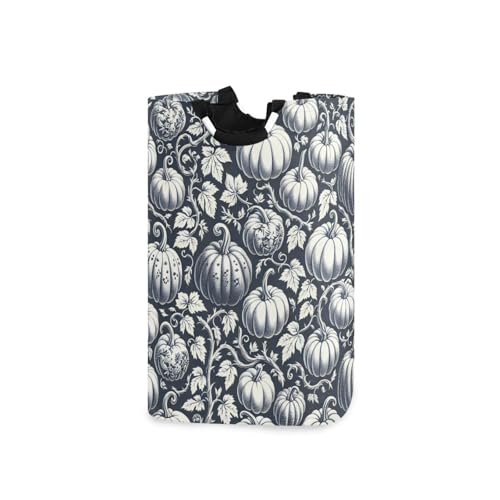 Jihqo Laundry Hamper Basket Pumpkins Pattern Collapsible Nursery Storage Bin Waterproof Clothing Baskets for Home Bedroom Bathroom Washing Room