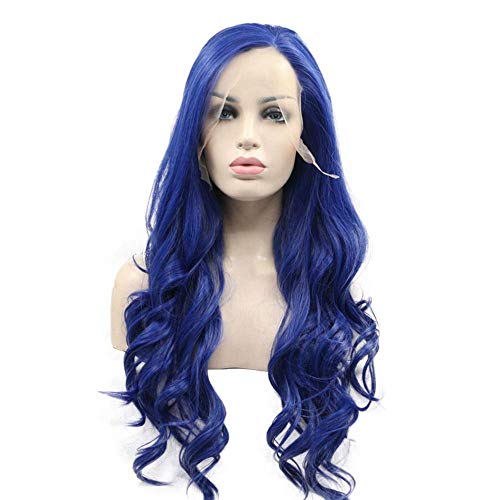 Perruque longue bouclée bleue solution rapide pour changer de coiffure sans teinture