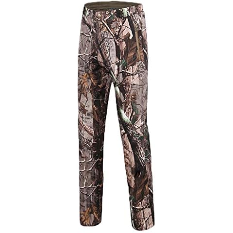 AbelWay Men's Outdoor Mountain Waterproof Windproof Fleece Ski Snow Pants Hiking Trousers - Brown - X-Large Cover