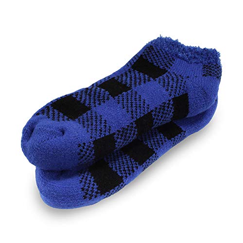 BambooMN Kid's Double Layer Non-Skid Thick Super Soft Cozy Warm Fuzzy Comfy Home Indoor Outdoor Cabin Low Cut Sock, Style 593