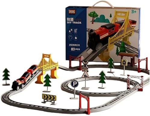 BOWTONG Electric Train Sets, ABS Train Set with Plastic Train-Track ...