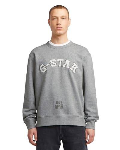 G STAR Sudadera Applique para Hombre, Multicolor (medium grey htr D27963 D257 8073), L