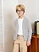 Haloumoning Boys School Uniform Cardigan Sweater Kids Knit Open Front Long Sleeve Outerwear 5-14 Years Light Gray