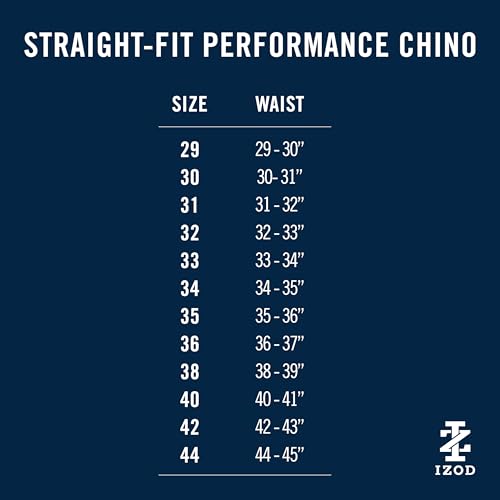IZOD Men's Performance Stretch Straight Fit Flat Front Chino Pant, Navy, 38W x 29L - Thumbnail 7