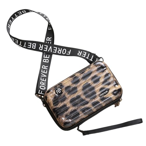 Hiseng Bolso Mujer, Bolso Telefono Movil Mujer, Teléfono Bolso Messenger PVC con Cremalleras, Bolso Bandolera para Teléfono Móvil para Viajes, Compras, Vida Diaria (Estampado de Leopardo)