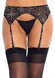 calzedonia group düsseldorf Erstaunlicher Qualität LEG AVENUE Damen Rhinestone Garterbelt Strumpfhose, Black, One Size