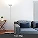 Brightech SkyLite LED Floor lamp, Torchiere Super Bright Floor Lamp for Living Rooms & Offices - 3 Way Dimmable Tall Lamp, High Lumen Standing Pole Lamp for Bedroom Reading - White
