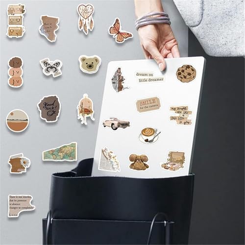 Image of 112PCS Vintage Cute Stickers Aesthetic Stickers Boho Sticker Packs for Scrapbooks, Laptops, Guitars, Phones, Pads, Skateboards, Bicycles, Motorcycles, Helmets (Retro AB Sticker)