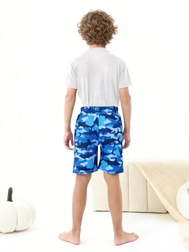 Image of Cooraby 2 Pack Boys Pajamas Shorts with Drawstring Pockets Teens Pull-on Pajamas Shorts Sport Casual Shorts for Youth