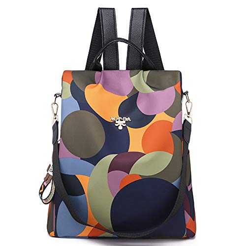 MINGZE Mochila para Mujer  Arco Iris De Las Antirrobo Oxford Impermeable Bolsos Escolares