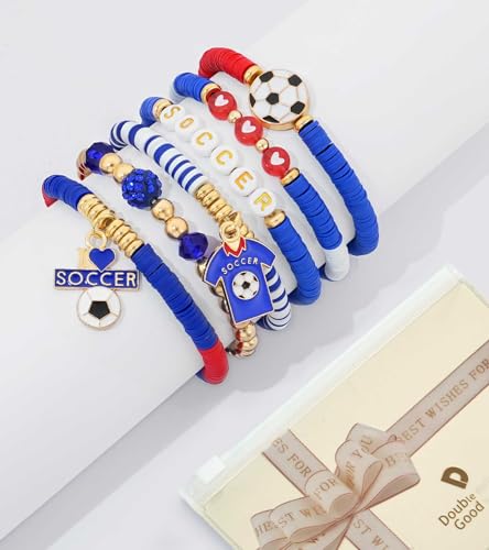 image for doubgood 2026 World Soccer Cup Soccer Bracelets for Women Men, Stackab
