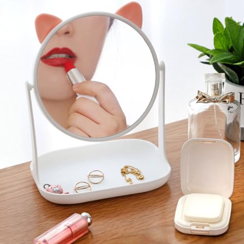 Espejo de maquillaje con bandeja de almacenamiento x2 miniatura 4