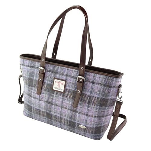 Image of Glen Appin Tweed Bag for Women Tote Handbags Spey Large Made in Scotland (Soft Purple Tartan)