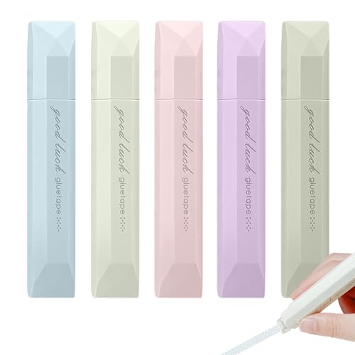 COGVOHY 5 PCS Double Sided Tape Pen Glue Pens for Crafting Adhesive Glue for Scrapbook Supplies for Crafts Card making Gift Wrapping(0.24in×16.4ft)