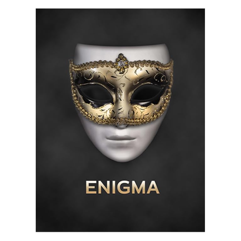 ENIGMA Blended Red Rose or White Wine Bottle Labels Pack of 30 Black 'GOLD MASK' Design Self-Adhesive Easy Peel