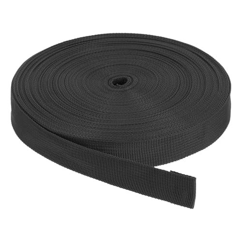 Sangle polypropylène 2,5 cm noire pour réparation équipement et sangle nylon bagage