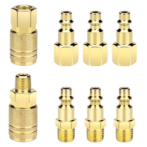 8 Pack Air Hose Fittings 1/4-Inch NPT Quick Connect Air Compressor Fittings, Universal Air Coupler...