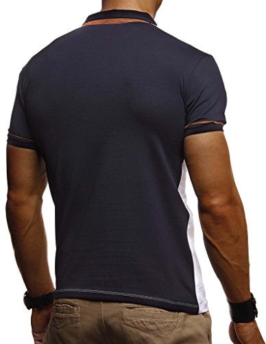 Leif Nelson Men's Modern Basic T-Shirt with Buttons Shortsleeve Sweatshirt Hoodie Sweater Jacket Slim Fit LN14253