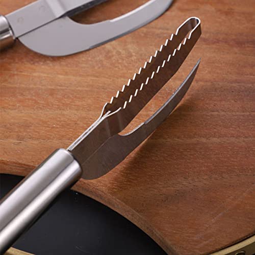 Ddassi （2Pcs） Fish Scale Knife Cutting/Scraping/Digging 3 In 1, Stainless Steel 3 In 1 Fish Maw Knife, Multi-Function Serrated Fish Scaler, Fish Peeler, Belly Digging Fish Cleaning Tool #TOP4