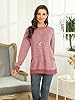 iChunhua Color Block Long Sleeve Crewneck Sweatshirt Women Pink X-Large #1