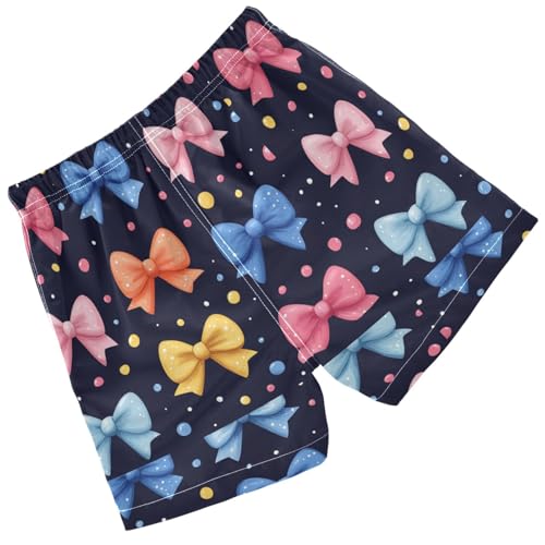 Pigsaly Boys Swim Trunks Polka Dots Ribbon 80s 90s Colorful Bow Boys Board Shorts Swimsuit Swimwear Summer Bathing Suit 4T2