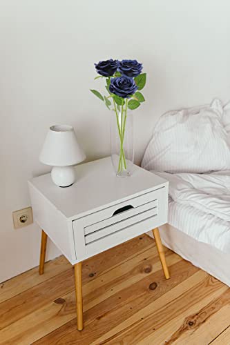 Lvefit Fiori Di Rosa Artificiali Blu Navy Blu Navy Rose Fiori Di Seta 12 Pezzi Con Stelo Lungo Bouquet Di Rose In Seta Per Matrimoni, Addio Al Nubilato, Feste, Decorazione Della Casa - 6