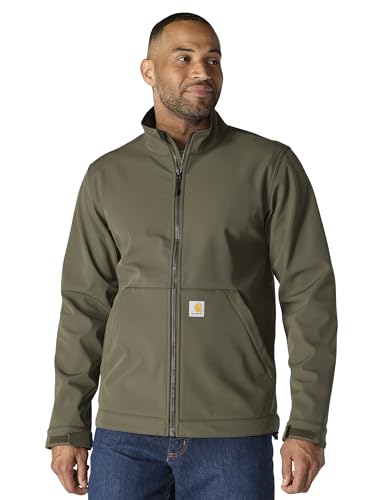 Carhartt Men's Rain Defender® Relaxed Fit Softshell Jacket, Moss, Medium
