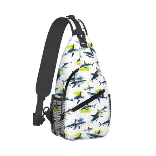 Sac banane de voyage et randonnée imprimé requin pour le sport outdoor