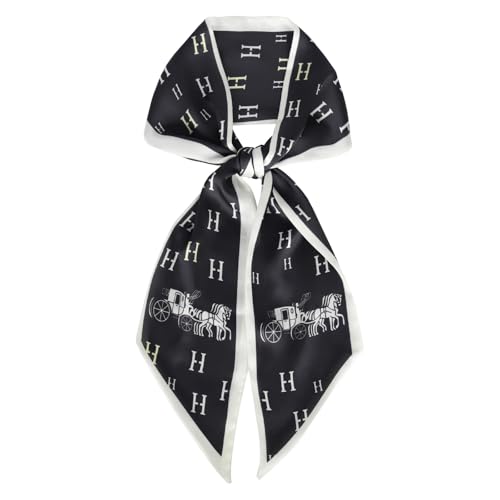 Relang Satin Scarf Mulberry Silk Printed Head Wrap Hair Band 7 x 59