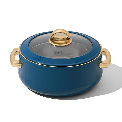 SELVEL Giving Shape to Life! Elegance Glass Lid Casserole | Premium Stainless Steel Insulated Hot Pot | See-Through Lid | Keeps Food Hot & Fresh (1700 ML, Emerald Green)