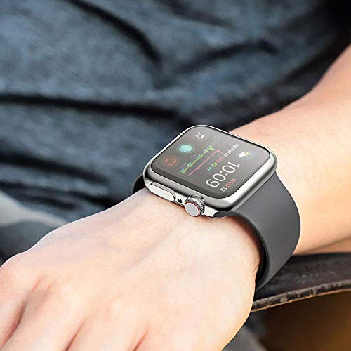 Yolin [2-Pack] All-around TPU Screen Protector Compatible with Apple Watch Series 6/5 / 4 / SE3 / SE2 / SE 40mm, Soft Protective Case For iwatch 40mm (1 Silver + 1 Transparent)