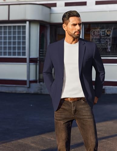 COOFANDY Men's Casual Linen Blazer Jacket Lightweight Sport Coats Two Button Suit Jackets2