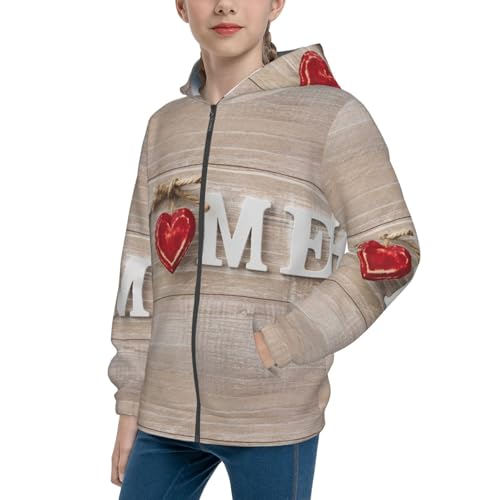 Humming Bird And Tropical Flowers Embroidery Kid Hoodies Boys Zip Up Sweatshirts Girls Pullover with Pocket