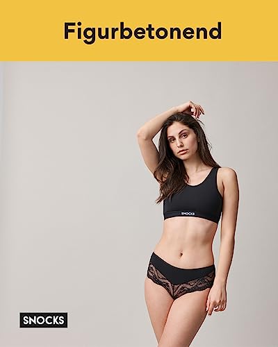 Damen Hipster Slips aus Spitze in Schwarz von Snocks