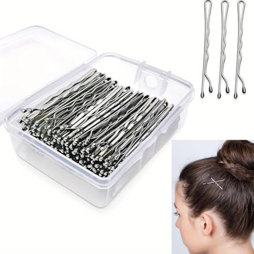 IMAXWAVE Horquillas de pelo, Pasadores de pelo, Ganchos para el cabello, Pinzas para el cabello, Clips para el cabello, Horquillas para el cabello, Horquillas metálicas, Ganchillos, 5 Cm, Plateado