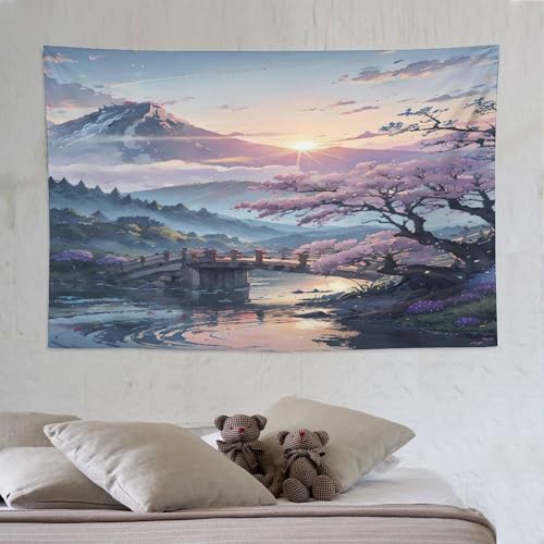 Tapisserie japonaise pour cacher un mur abîmé sans peinture