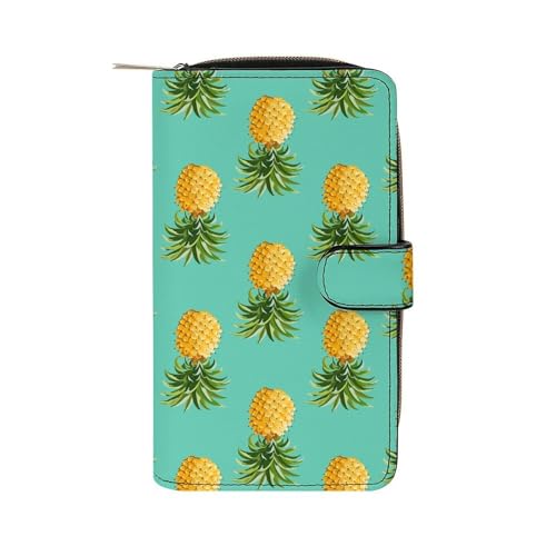 Portefeuille cuir tropical Upside Down Pines multifonctionnel et portable
