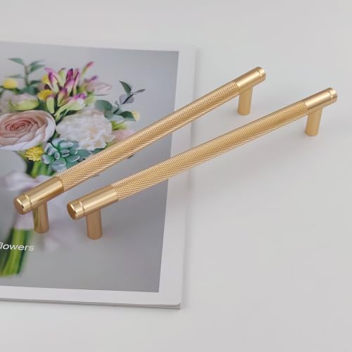 Pexintek 2 Pack Gold Modern Cabinet Handles 192mm Hole Centers Kitchen Bathroom bedrooms Study Furniture Door Vintage Pulls with Screws for Cupboards Drawer Wardrobe Dresser (Gold) - Image 2