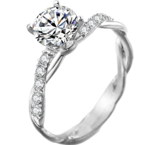 Classic Solitaire Style Engagement Ring - Stainless Steel, 2.0 Carat Simulated Diamond, Full Sizes 3-13 Available