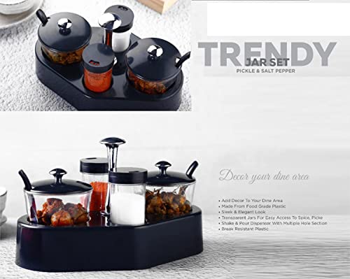 Image of 4 in 1 Pickle Container Jar Salt and Pepper Shaker for Dining Table