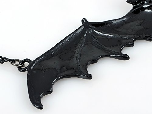 Alilang Frightening Halloween Enamel Paint Flying Bat Metal Chain Pendant Necklace4