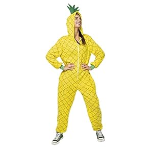 Rubies Disfraz Piña para adulto, Unisex, talla Única, Jumpsuit con capucha, original halloween, carnaval, fiestas, despedida de soltero, Cosplay y cumpleaños.