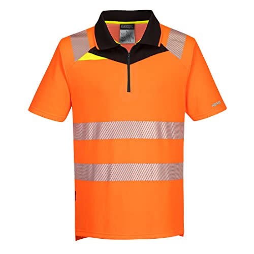 Portwest DX412 - DX4 Hi-Vis Polo Shirt S/S - Orange/Black - Size: L