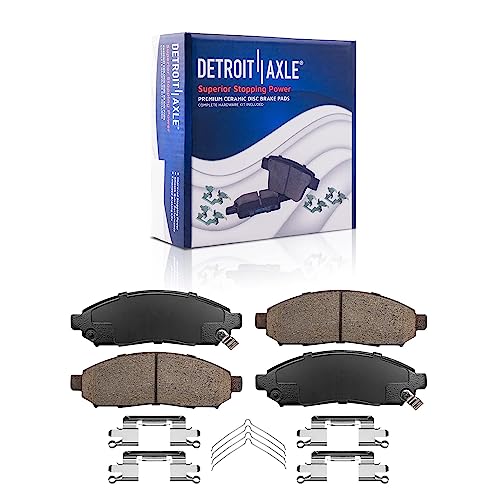 Image of Detroit Axle - Brake Kit for 2005-2012 Nissan Pathfinder Rear Drilled & Slotted Disc Brake Rotors Ceramic Brakes Pads 2006 2007 2008 2009 2010 2011 Replacement: 11.65 inch inch Front & 12.13 inch inch