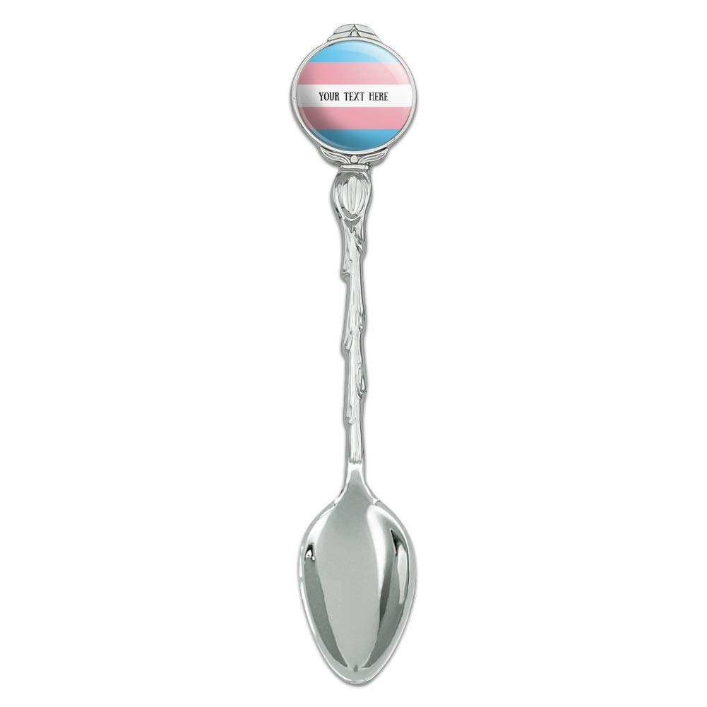 Personalized Custom 1 Line Transgender Pride Flag Novelty Collectible Demitasse Tea Coffee Spoon