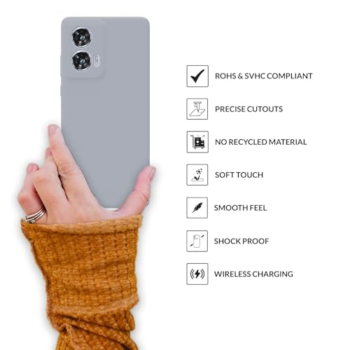 Image of SPRIG Compatible with Moto G96 Premium SilkTone Back Cover Drop Tested Shock Proof Mobile Case for Men, Women, Boys and Girls with Camera Protection (Blue Grey)