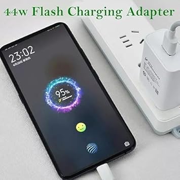 Image of Original 44W Flash Type C Charger Adapter (only Adapter) Compatible with iQOO Z6 /Z6 44W /Z6 lIte 5G /T1 /Neo 6 /Z7 Pro /V23 /V23e /V23 Pro /V25 /V25 Pro /V26 /V27 /Y35 /Y73 /V215G Series USB-C (DEC44)